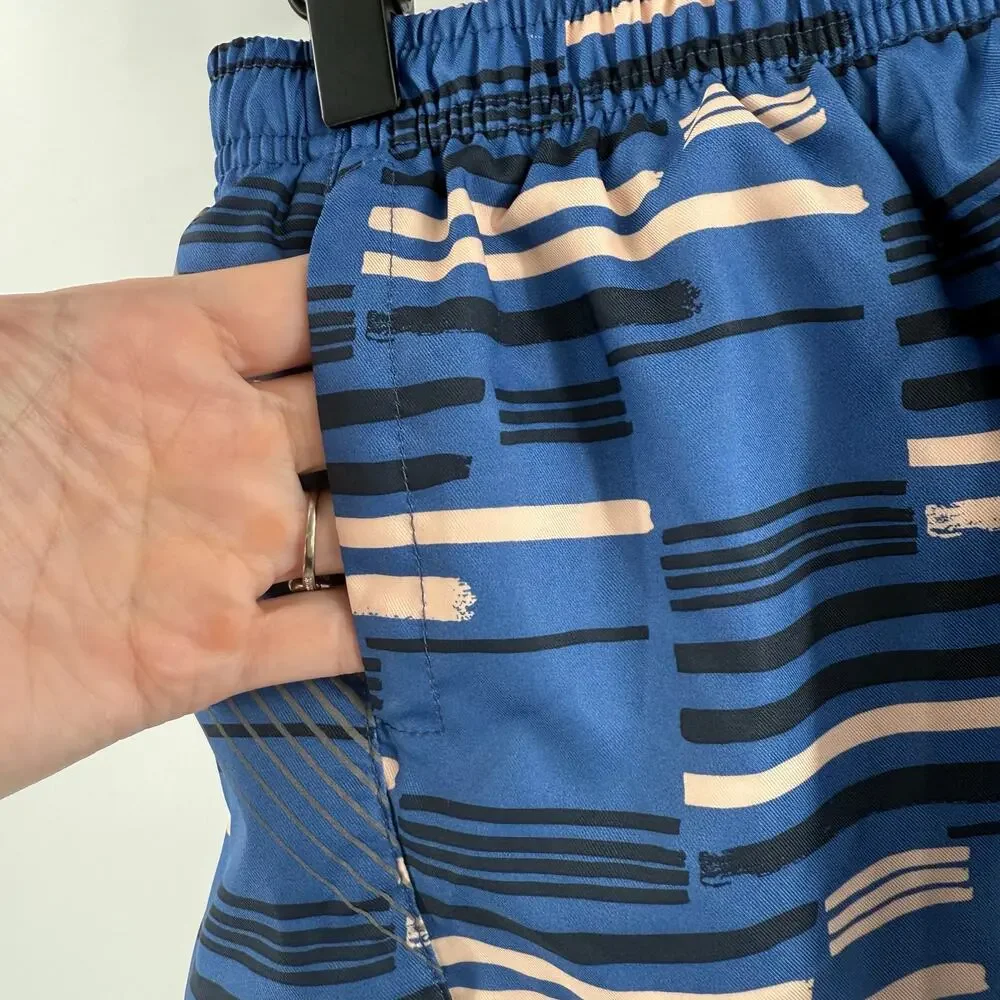 Oiselle Shorts Size 4 Womens Running Athletic Run Lined Mesh Athletic Blue Print